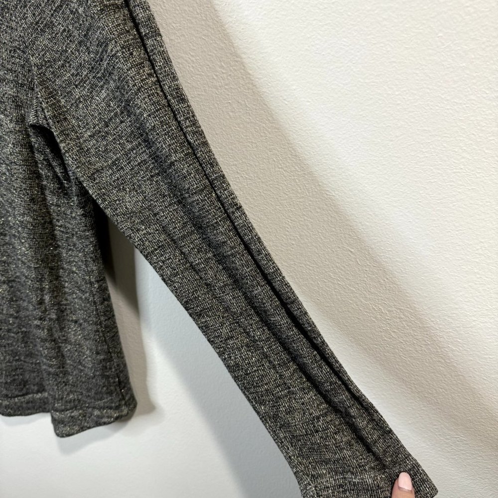 Talbots Cowl Neck Sweater Size XL Extra Large Gray Gold Brown Knit Stretch Shirt - Picture 4 of 9